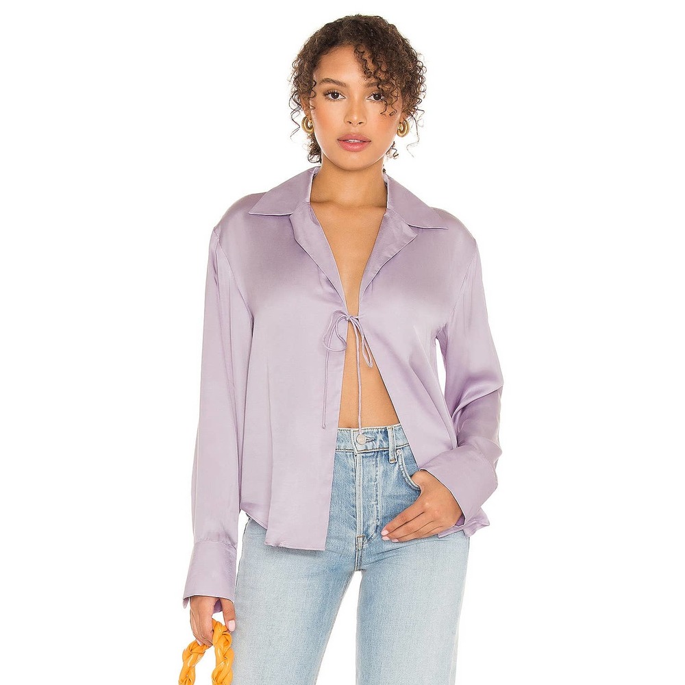 Song of Style Silk Emberly Top Blouse Lavender Women's Size L NWT